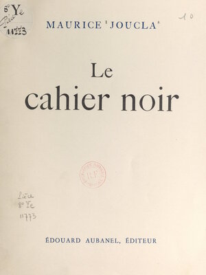 cover image of Le cahier noir
